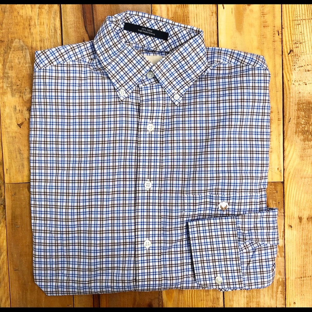 COTTON BROTHERS: Men's L.Sleeve Button Down-Small
